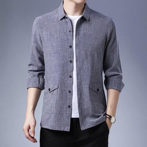 Olomm Autumn Long Sleeve Shirt Fashion Retro Dad Casual Large Site Shirt Рубашка Блузки Men Denim Shirts Ropa Camisa Genuine Hot