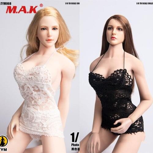 TYM068 In Stock 1/6 Sexy Female Figure Clothes Accessory Lace Lingerie Skirt Underwear Clothes lack/White Color for 12'' Body