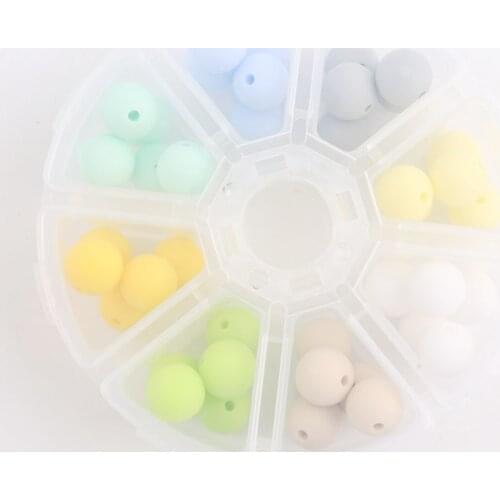 Bite Bites Silicone Beads 12mm 40pc/set Can Choose Color DIY Teething Necklace Bracelet BPA Free Silicone Baby Teether