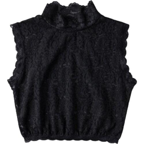 Sweater False Collar Easy Matching Decorative Accessories Women in WInter Covering Accessories with Delicate Embroidery