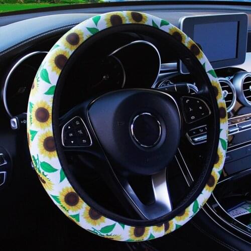 Universal SBR Lycra Steering Cover Anti-slip Interior Accessories DIY Car Steering-wheel Cover Fit For Most Cars