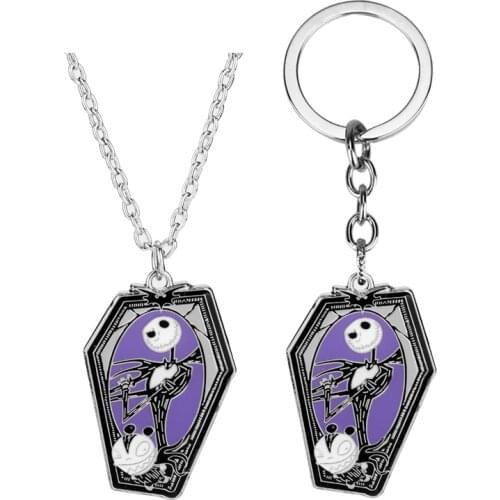 The Nightmares Before Christmass Skull Key Chain Jack Keychain Accessories Pendant Key Ring Charms Keychains for Women Men