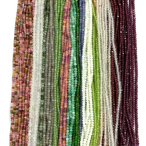 Veemake Chrome Diopside Iolite Peridot Tanzanite Emerald Topaz Citrine Necklace Bracelets Earrings Ring Faceted Rondelle Beads