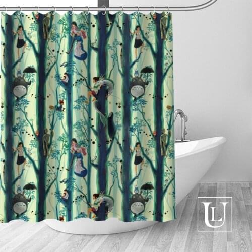 Animes Spirited Away Shower Curtains Custom Design Creative Shower Curtain Bathroom Waterproof Polyester Fabric