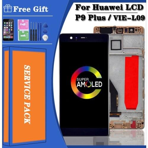 5.5" AMOLED For Huawei P9 Plus LCD EVA-L09 VIE-L09 Display Touch Screen Digitizer Assembly Parts P9 Plus Display With Frame