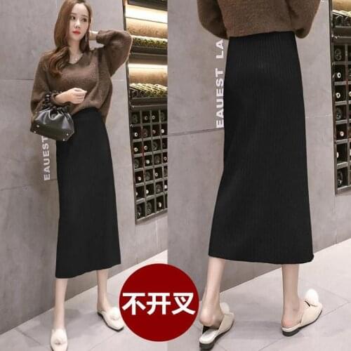 Winter Fashion Skirts for Women Knitted Skirts Long Warm Skirts High Waist