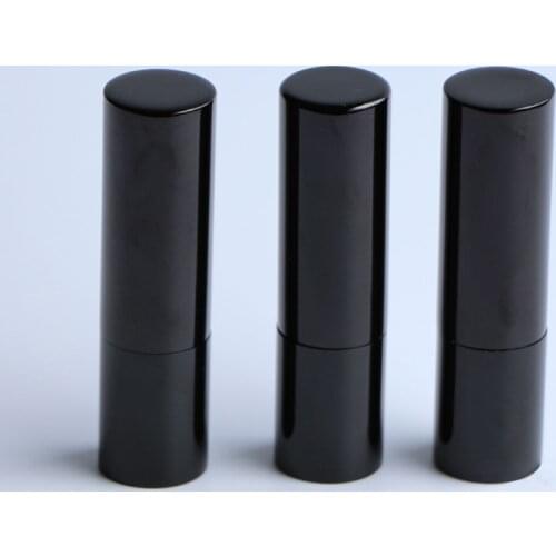 12.1mm 50pcs/lot Aluminum Black Round Lipstick Tube,empty Lip Stick Case Lip Balm Container Packing