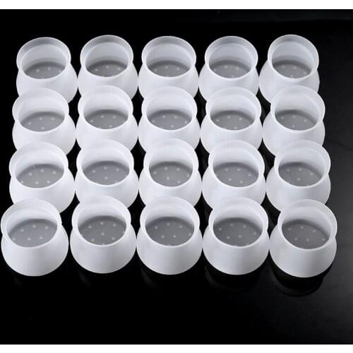 20pcs Clear Silicone Table Leg Cap Chair Leg Foot Cover For Wooden Floor Furniture Protectors Cups Anti-slip 3cm