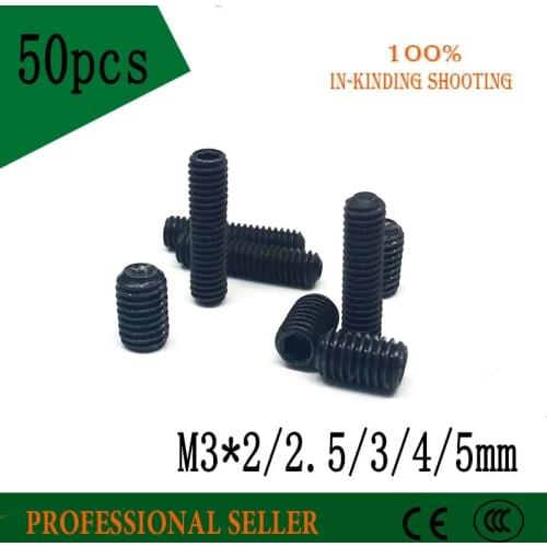 50pcs M3*2/2.5/3/4/5/6 mm 12.9 Hexagon Socket Head Set Screw Base Meter Machine Meter Top Wire Headless Screw