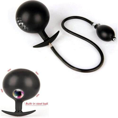 Sexy Built-in Steel Ball Inflatable Anal Plugs Big Butt Plug Vibrator Vaginal Prostate Stimulator For Adult Men Women Sex Toys
