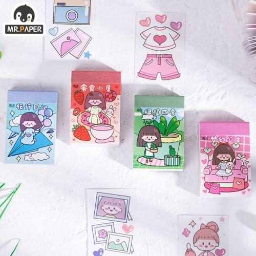 Mr.Paper 4 Designs 50 Pieces/This Girls Mind Series Ins Style Notepad Creative Manual Stationery Office Supplies Notepad