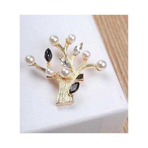 New fashionPearl Rhinestone Crystal Tree Brooch For Women girl Accessories jewelry wholesale