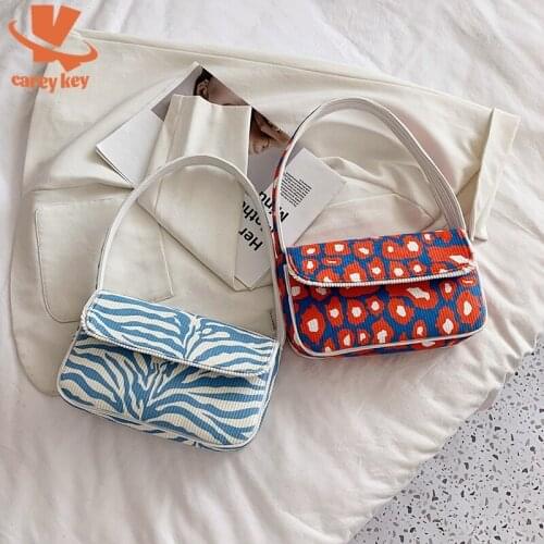 CAREY KEY Zebra Pattern Cute Small PU Leather Shoulder Baguette Bags Women Summer Handbags And Purses Female Totes Bolsos