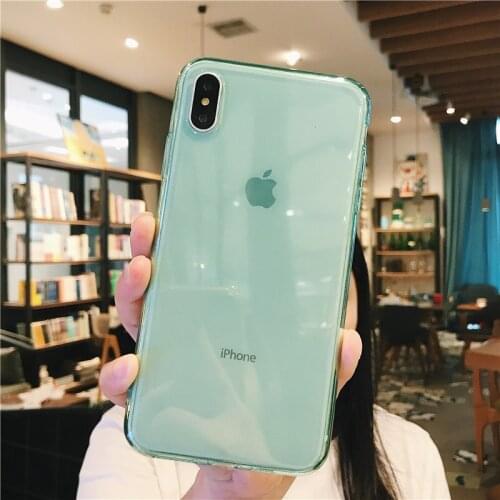 For iPhone 7 Phone Case Clear Solid Candy For iPhone 11 12 Pro XS Max 6s 7 8 Plus SE 2020 X XR Soft TPU Silicone Cover