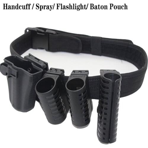 Military Flashlight Holster Baton Holder Handcuff Holster Pepper Tear Gas Spray Case 360 Degree Rotation Waist Clip Self Defense
