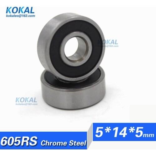 [CM605RS]Free Shipping 10pcs high quality electrical chrome steel ball bearing 605-2RS 605RS 605RZ R-1450HH 180015 5*14*5mm