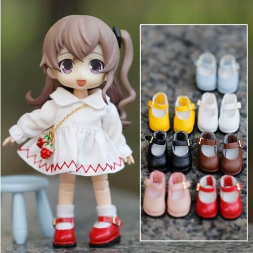 D03-P135 children handmade toy 1/12 ob11 GCS BJD.SD Doll Accessories doll colorful Basic buckle shoes 1pair