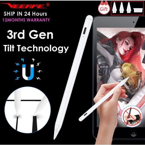 For iPad Pencil 7th 8th with Palm Rejection,Active Stylus Pen for Apple Pencil 2 1 iPad Pro 11 12.9 2020 2018 2019 Air 3 4 mini5