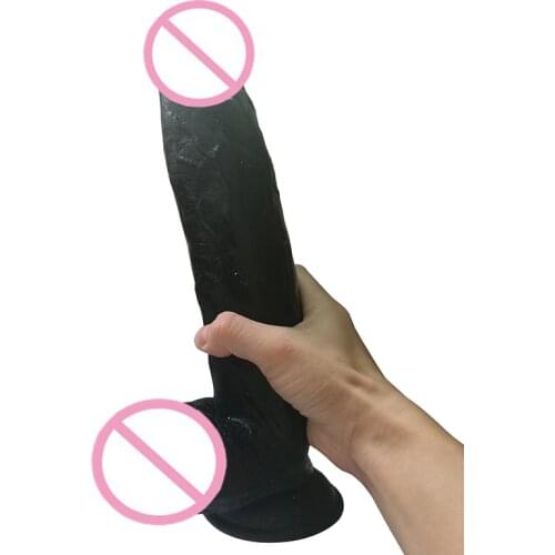HOWOSEX 12 inches Huge Black Realistic Silicone Dildo Suction Cup big artifical Penis thick cock giant dildos for woman sex toy