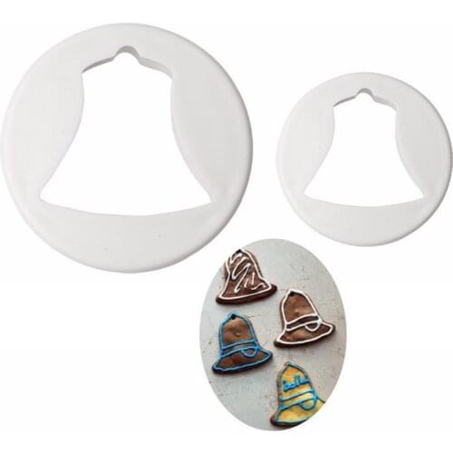 Play Christmas Bells Cookie Cutter Plastic Biscuit Knife Baking Fruit Cake Kitchen Tools Mold Embossing Printing