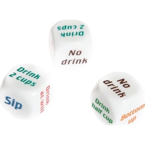 2.5cm Drinking Dice rpg Entertainment Toy Gambling Dice 6 Sides drinking game dice set boardgame High Quality 1 lot 6pcs