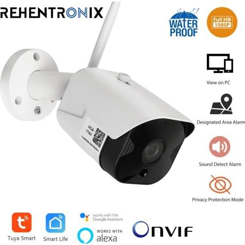 Tuya ONVIF WiFi IP Camera 1080P Outdoor Security Surveillance Camera Support View on PC Sound Detection Alarm Wireless Camera