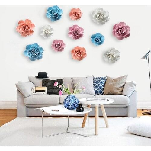 Ceramic Flower Three-dimensional Wall Decoration Home Decoration Bedroom Living Room Tv Background Wall Decoration