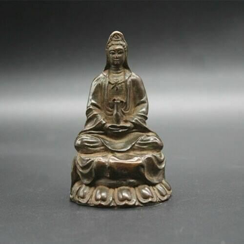 Chinese Tibet Buddha Bronze statue old copper Guanyin statue