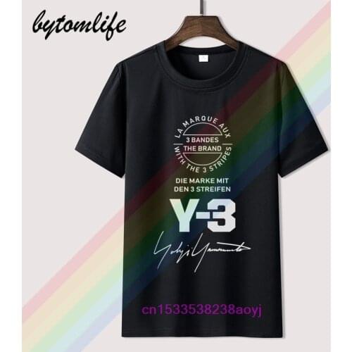 Yohji Classic TShirt Yamamoto Mens Summer Black 100% Cotton Short Sleeves Popular Normal Tee Shirts Tops Tee Unisex