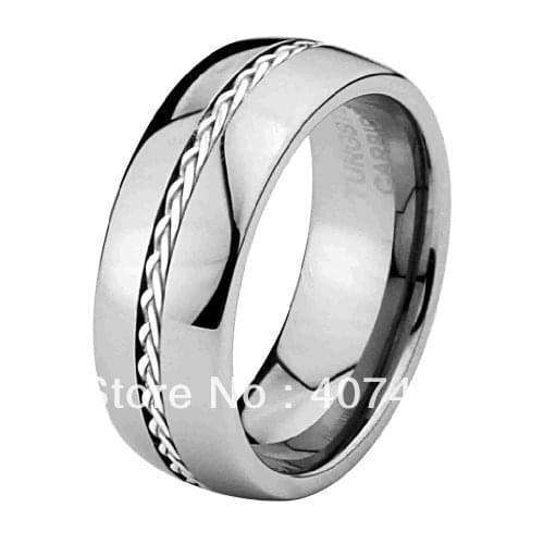 Anniversary Gift Ring USA Brazil Hot Sales Comfort Fit Mens Tungsten Ring 8MM Wedding Band Ring US sizes 8-14