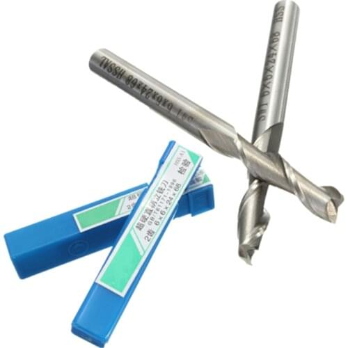 6mm 2 Flute HSS & Aluminium End Mill Cutter CNC Bit Extended Incisive Strong And Durable Hot Sale 6x6x24x68mm Milling Cutter Bit