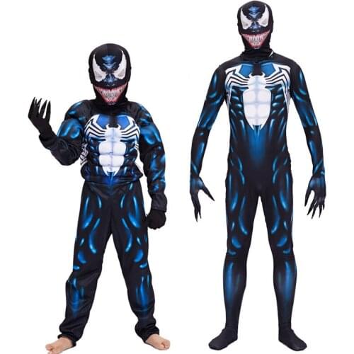 Halloween Children Adult Venom Hero Costume Siamese Tights Costume Party Party Performance Boy Men Cosplay Costumes