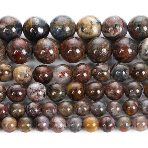 Pietersites Natural Stone Charm Round Loose Beads For Jewelry Making DIY Bracelets Necklace Earrings Accessories 6/8/10MM