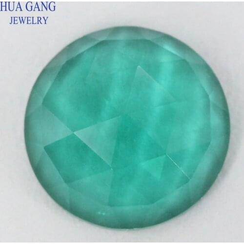 Round Shape Green Rose Cut Glass Beads Stones Flat Bottom Loose Glass Gems 8mm Wholesale Beads For Jewelry Making Free Shipping