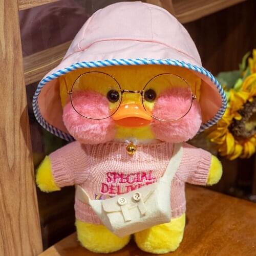 30CM Cute Net Red LaLaFanFan Cafe Duck Plush Toy Kawaii Soft Stuffed Animals Doll Toys For Girls Birthday Gift For Children