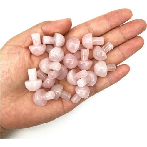 Cute Natural Pink Quartz Crystal Mushroom Shaped Polished Stonea Decor Healing Gift Natural Quartz Crystals