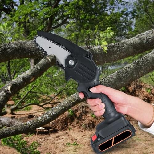 4 Inch Mini Chainsaw Cordless Electric Chainsaw Pruning Shears Chainsaw For Yard Christmas Trees Branch Wood Cutting 21V