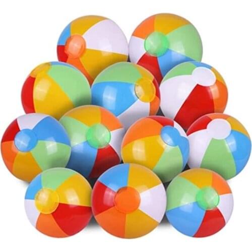 Inflatable Beach Ball Adult Summer Outdoor Sports Swimming Pool Water Toy Game Ball Children Bath Toy PVC Color Water Polo