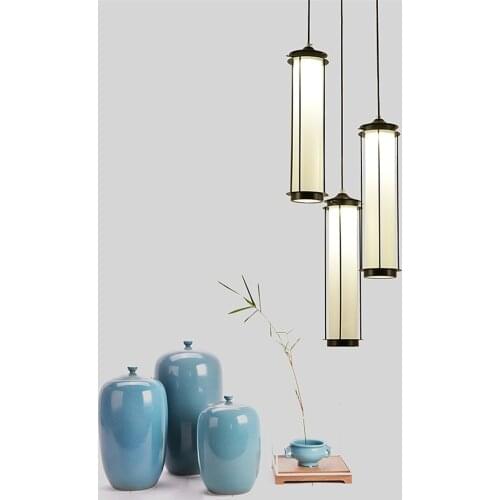 New Chinese Glass Pendant Lights Wrought Iron LED Bedside Lamp Corridor Aisle Balcony Porch Restaurant Bar Art Deco Pendant Lamp