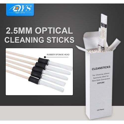 100pcs 2.5MM Fiber Optic Cleaning Sticks Fiber Cleaning Rod Cleaning Swab for FC/SC/ST Connectors