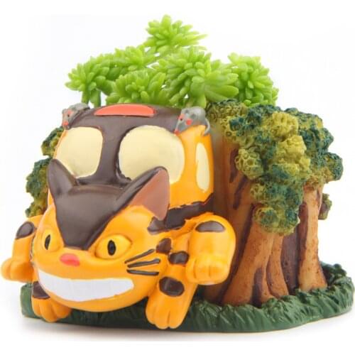 Resin Hayao Miyazaki Totoro Figurines Succulents Flower Pot Ornament Fairy Miniatures Potted Garden Moss Gnome Decoration Crafts