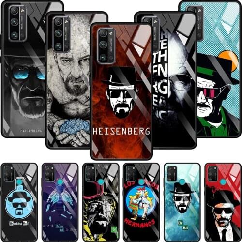 Transparent Glass Phone Case For Honor 20 8x 9x 30 10 Lite Pro Shell Frame Fundas Smartphone Breaking Bad Heisenberg