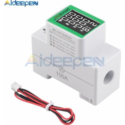 Rail Meter Digital Single Phase Energy Meter kWh Voltage Current Power Consumption Meter Wattmeter Electricity 110V 220V AC