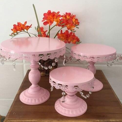 Pink Round Cake Stand Cake Tray Decoration Wedding Lace Cake Plate Dessert Table Decoration Kitchen DIY Baking Tools