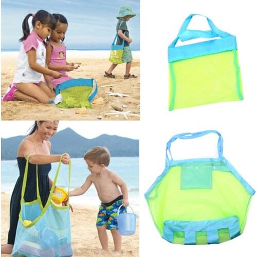 S/L Kid Portable Beach Storage Bag Beach Mesh Sand Toy Bag Multifunction Large Capacity Bag Home Mesh Laundry Pouch