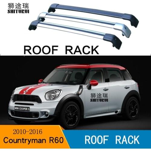SHITURUI 2Pcs Roof Bars for Mini Cooper Countryman R60 4 DOOR 2011-2016 Aluminum Alloy Side Bars Cross Rails Roof Rack Luggage