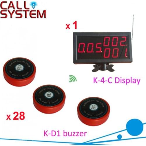 CE Passeed Restaurant table order system 1 number screen 28 bell buzzer (show 3 groups calling number one time)