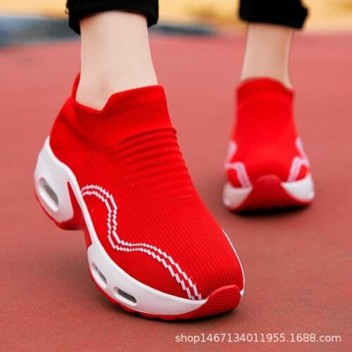 Women Shoes Chunky Sneakers Platform Breathable Socks Wedges Shoes Ladies Height Increasing Sport Walking Chaussures Femme 2020