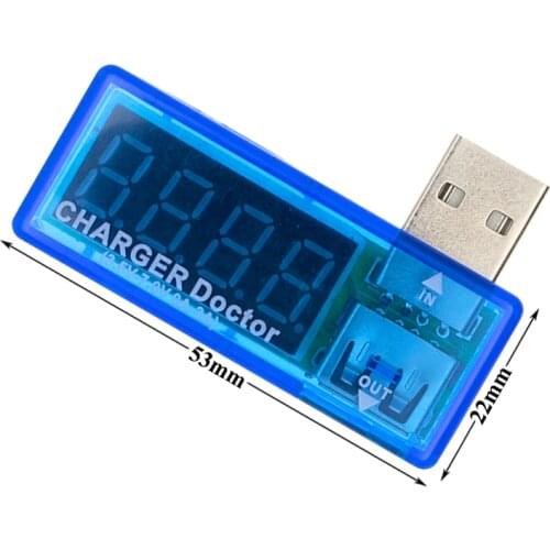 1pcs Digital Display Mini USB Power Current Voltage Meter Tester Portable Mini Current Voltage Detector Charger Doctor B73