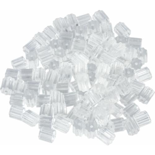 100pcs Transparent Small Rubber Stoppers Stud Earring Silicone Plum Blossom Ear Plugging Blocked Earring Backs Ear Accessories